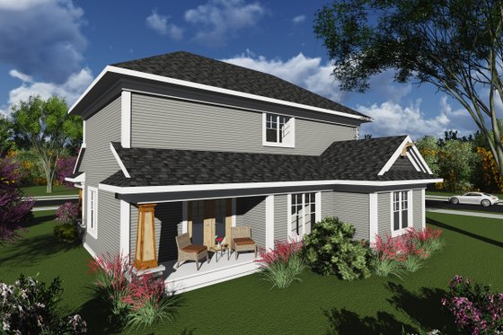 Exterior - Rear Elevation for Craftsman House Plan #70-1239 - 3 bed, 2.5 bath
