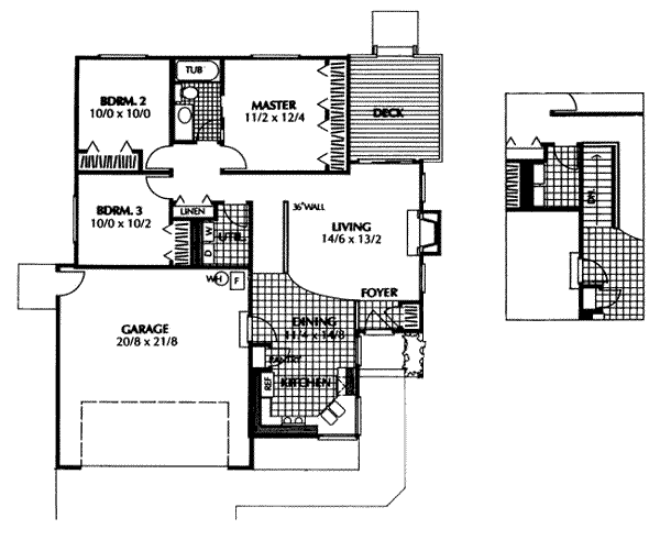 House Blueprint - Traditional Floor Plan - Main Floor Plan #87-104
