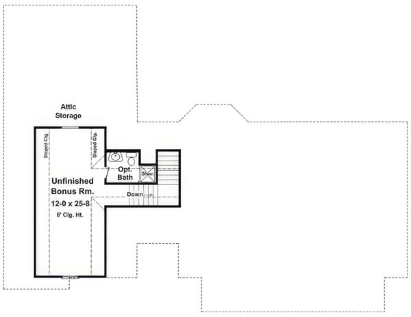 Farmhouse Floor Plan - Upper Floor Plan #21-537
