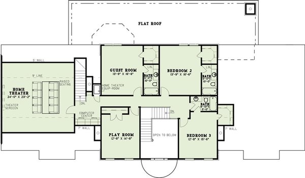 House Design - Colonial Floor Plan - Upper Floor Plan #17-2290