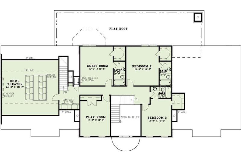 Dream House Plan - Floor Plan - Upper Floor for Colonial House Plan #17-2290 - 3 bed, 5.5 bath
