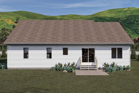 Exterior - Rear Elevation for Craftsman House Plan #455-362 - 5 bed, 2 bath