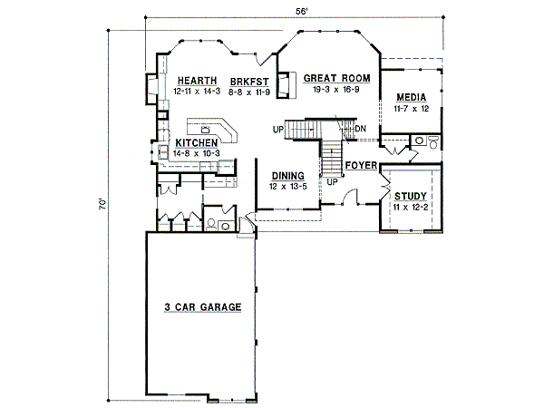 Traditional Floor Plan - Main Floor Plan #67-587