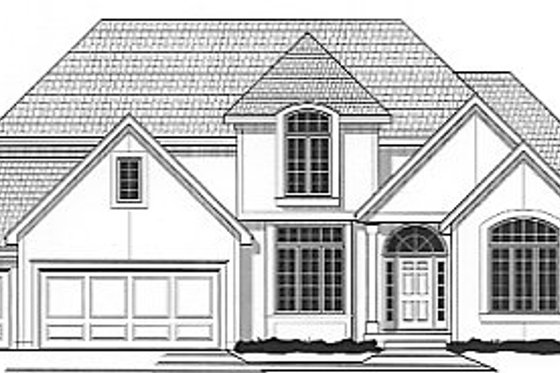 Exterior - Front Elevation for European House Plan #67-714 - 4 bed, 3 bath