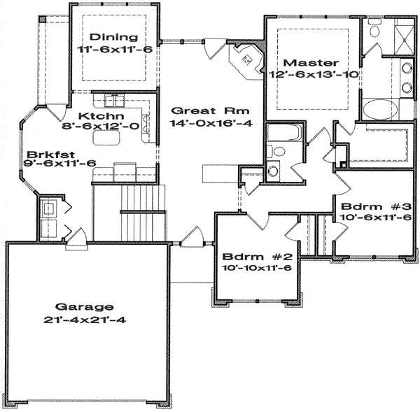 Traditional Floor Plan - Main Floor Plan #6-156