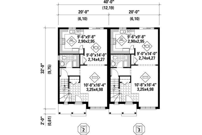 Architectural House Design - Floor Plan - Main Floor for Traditional House Plan #25-4399 - 5 bed, 2 bath
