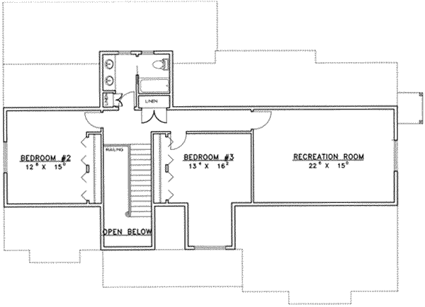 Home Plan - Traditional Floor Plan - Upper Floor Plan #117-429