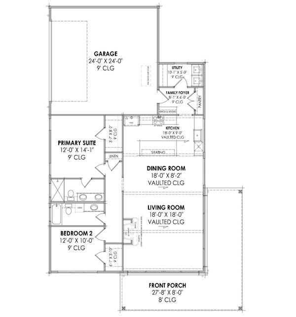 Modern Floor Plan - Main Floor Plan #1096-118