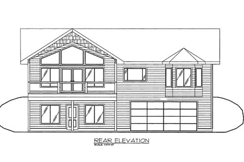 House Blueprint - Exterior - Rear Elevation for Bungalow House Plan #117-673 - 3 bed, 3 bath
