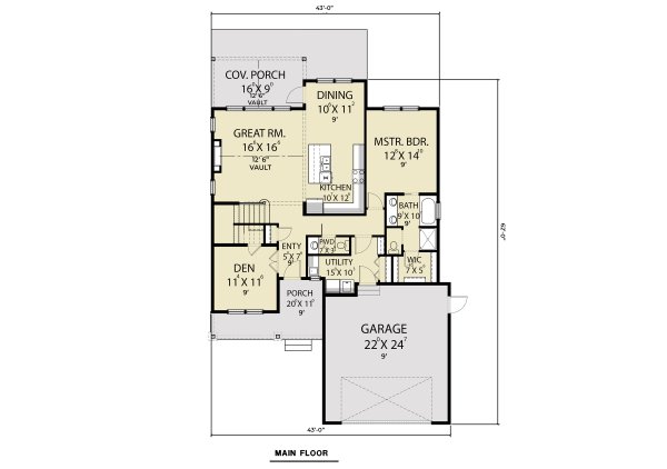 Home Plan - Farmhouse Floor Plan - Main Floor Plan #1070-53