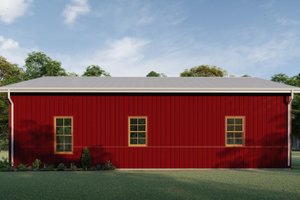 Exterior - Rear Elevation for Barndominium House Plan #1092-22 - 2 bed, 1 bath