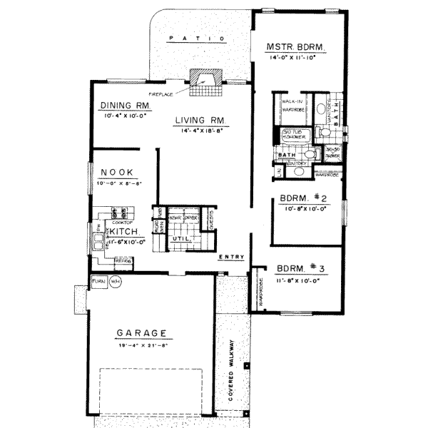 Adobe / Southwestern Floor Plan - Main Floor Plan #303-291