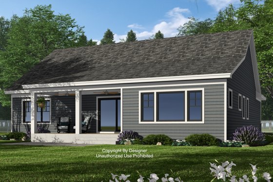 Exterior - Rear Elevation 1 for Craftsman House Plan #51-1394 - 3 bed, 2.5 bath