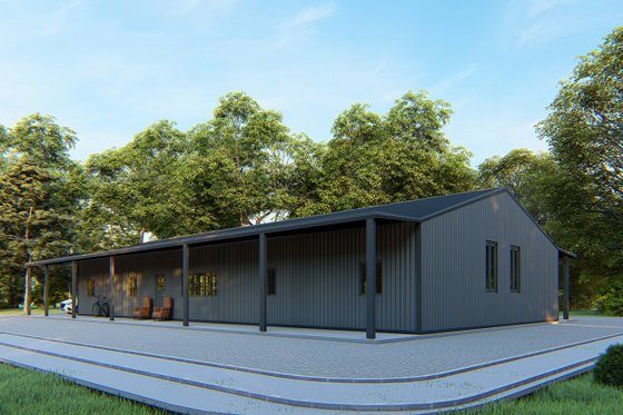 Exterior - Other Elevation 3 for Barndominium House Plan #1107-4 - 3 bed, 2 bath