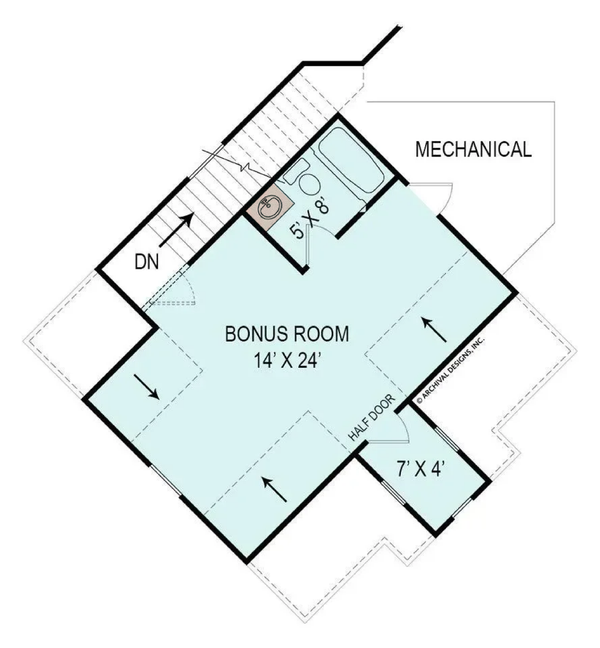 Architectural House Design - Floor Plan - Upper Floor for Craftsman House Plan #119-482 - 3 bed, 2.5 bath