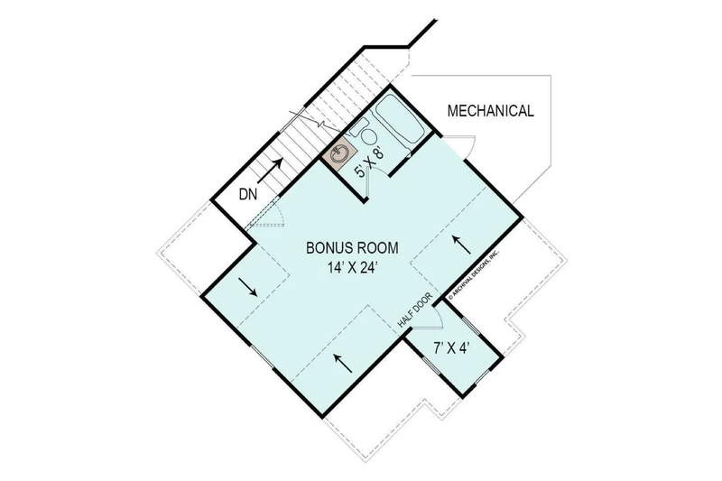 Architectural House Design - Floor Plan - Upper Floor for Craftsman House Plan #119-482 - 3 bed, 2.5 bath