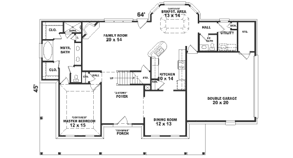 Southern Floor Plan - Main Floor Plan #81-242