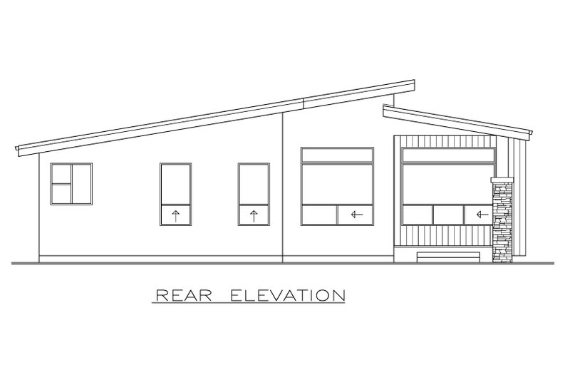 Home Plan - Exterior - Rear Elevation for Contemporary House Plan #1100-89 - 3 bed, 2 bath
