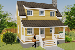 Cottage Exterior - Front Elevation Plan #542-19