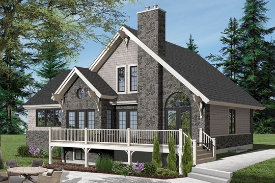 Exterior - Rear Elevation 3 for Country House Plan #23-2562 - 3 bed, 2.5 bath