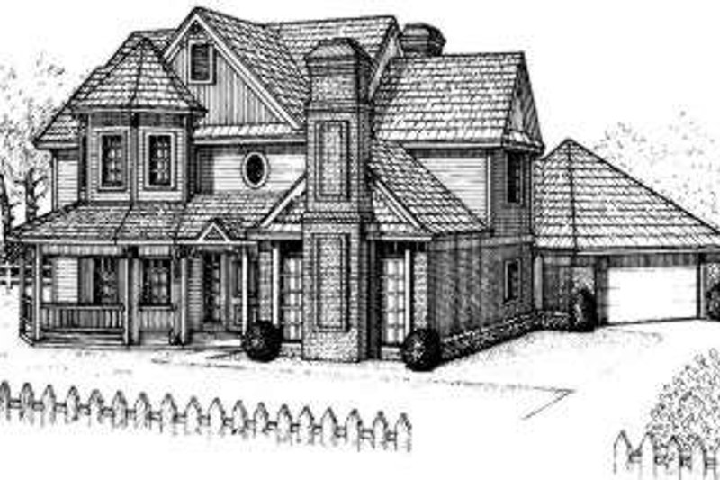 Dream House Plan - Farmhouse Exterior - Front Elevation Plan #310-114