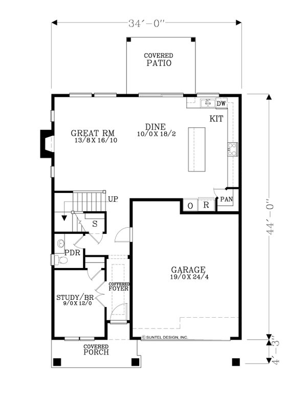 Craftsman Floor Plan - Main Floor Plan #53-770