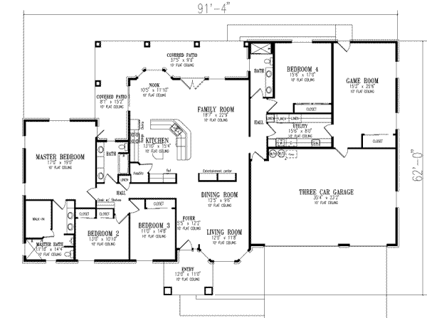 Adobe / Southwestern Floor Plan - Main Floor Plan #1-781