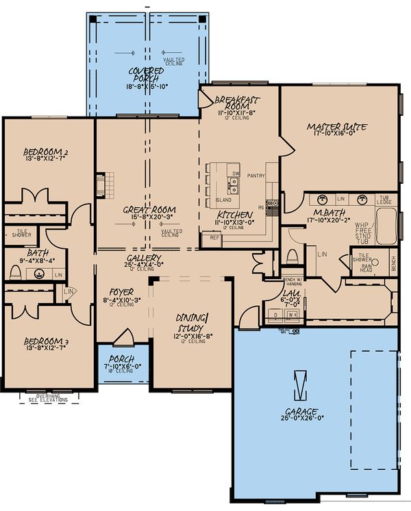 House Plan Design - Traditional Floor Plan - Main Floor Plan #923-176