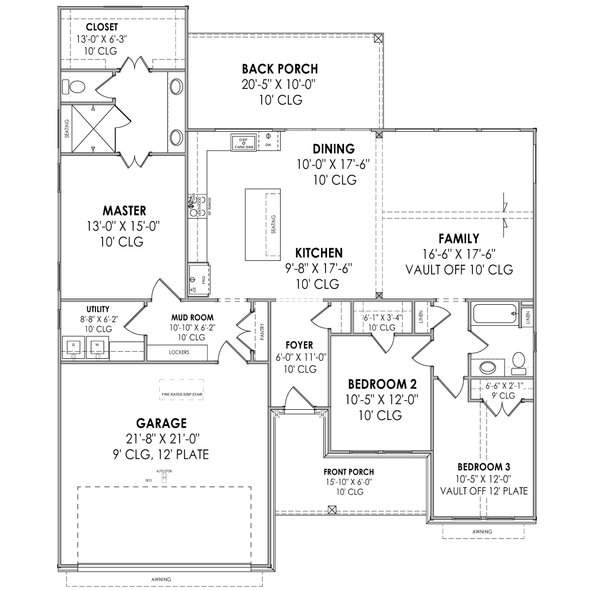 Dream House Plan - Farmhouse Floor Plan - Main Floor Plan #1096-116