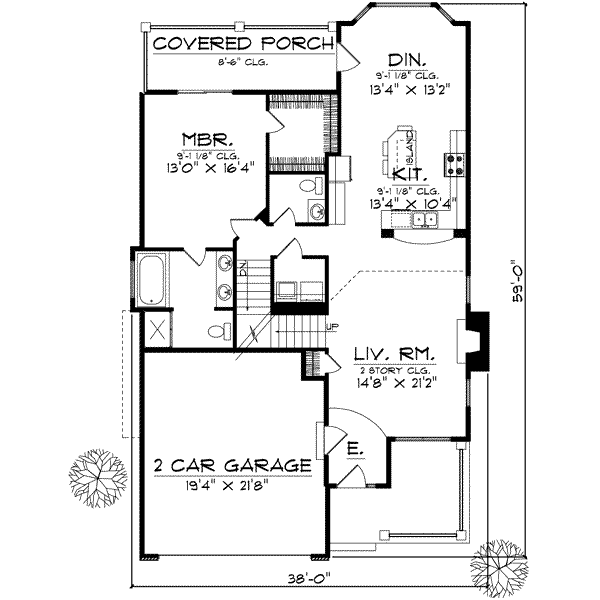 Home Plan - Traditional Floor Plan - Main Floor Plan #70-577