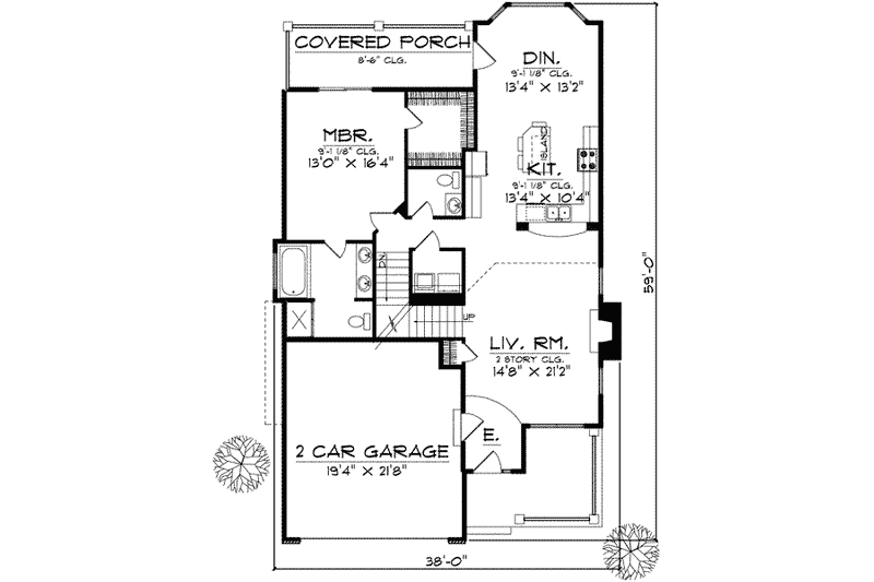 Home Plan - Floor Plan - Main Floor for Traditional House Plan #70-577 - 4 bed, 3.5 bath