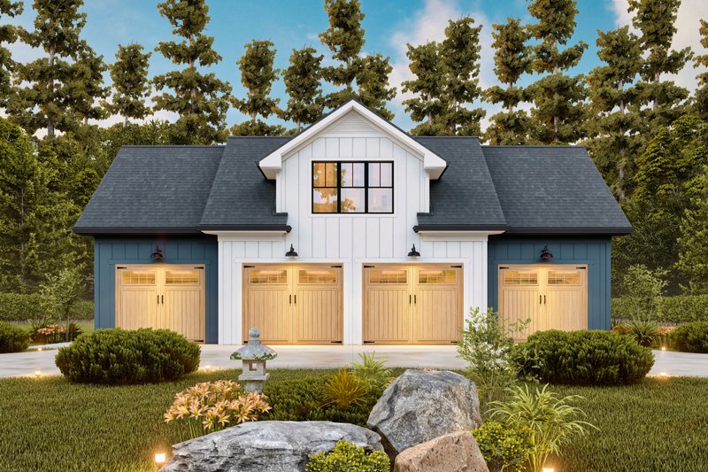 House Blueprint - Farmhouse Exterior - Front Elevation Plan #54-670