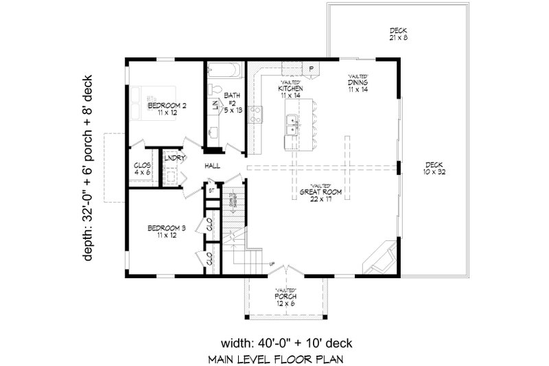Architectural House Design - Floor Plan - Main Floor for Country House Plan #932-1089 - 4 bed, 3 bath