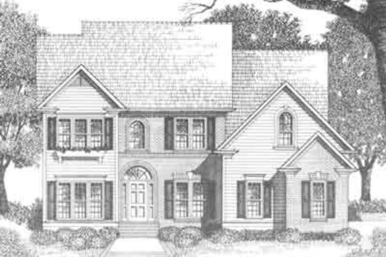 Exterior - Front Elevation for Traditional House Plan #129-122 - 3 bed, 2.5 bath