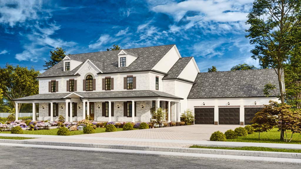 Exterior - Front Elevation 5 for Traditional House Plan #54-720 - 6 bed, 4 bath