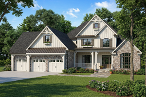 Exterior - Front Elevation 3 for Craftsman House Plan #17-2492 - 4 bed, 4 bath