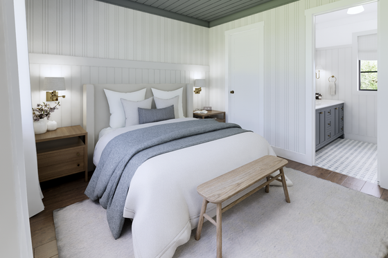 Interior - Master Bedroom 1 for Cottage House Plan #1114-58 - 2 bed, 2 bath