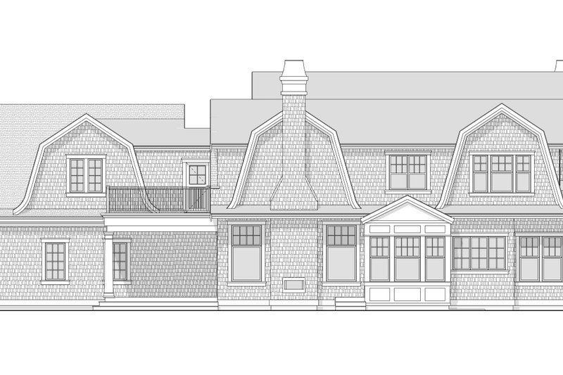 House Design - Exterior - Rear Elevation 2 for Colonial House Plan #1114-18 - 3 bed, 3.5 bath