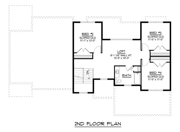House Blueprint - Contemporary Floor Plan - Upper Floor Plan #1064-432
