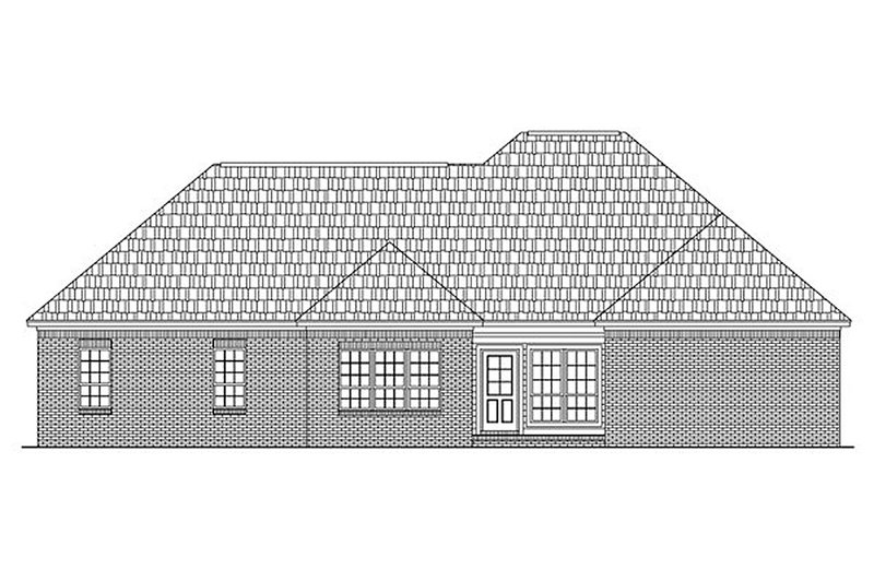 House Blueprint - Exterior - Rear Elevation for European House Plan #21-356 - 3 bed, 2 bath