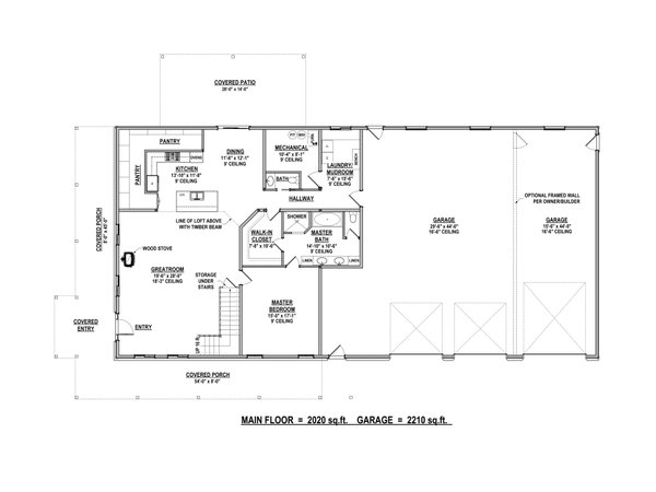 Barndominium Floor Plan - Main Floor Plan #1084-15