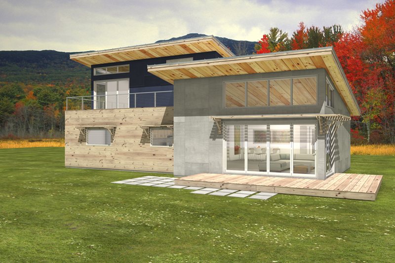 House Blueprint - Exterior - Rear Elevation 6 for Modern House Plan #497-31 - 3 bed, 2 bath