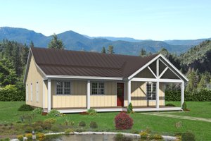 Country Exterior - Front Elevation Plan #932-424