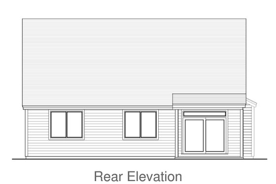 Exterior - Rear Elevation for Craftsman House Plan #53-633 - 4 bed, 3 bath