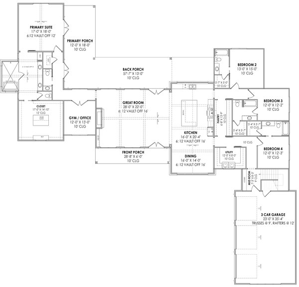 Modern Floor Plan - Main Floor Plan #1096-20