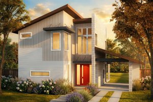 Contemporary Exterior - Front Elevation Plan #80-218