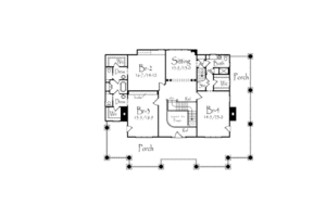 Floor Plan - Upper Floor for Southern House Plan #71-125 - 4 bed, 4.5 bath