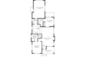 Floor Plan - Main Floor for Prairie House Plan #895-119 - 2 bed, 2 bath