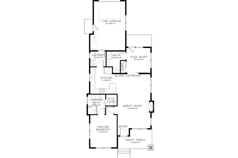 Architectural House Design - Floor Plan - Main Floor for Prairie House Plan #895-119 - 2 bed, 2 bath