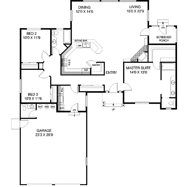Home Plan - Bungalow Floor Plan - Main Floor Plan #60-331